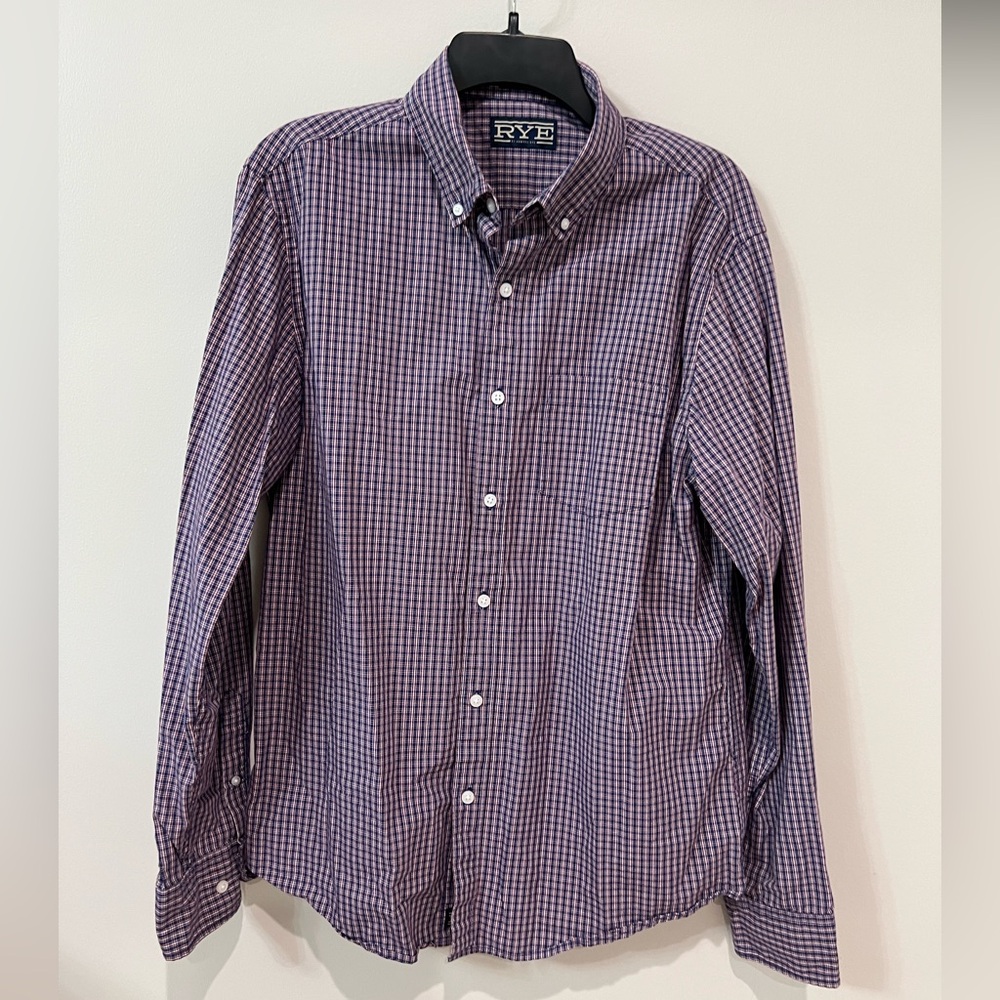 Hawker Rye Stitch Fix Men's Slim Fit Plaid Button Down Shirt Large